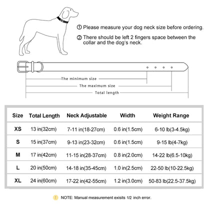 Customized Leather Nameplate Dog Collar Free Engraving Name