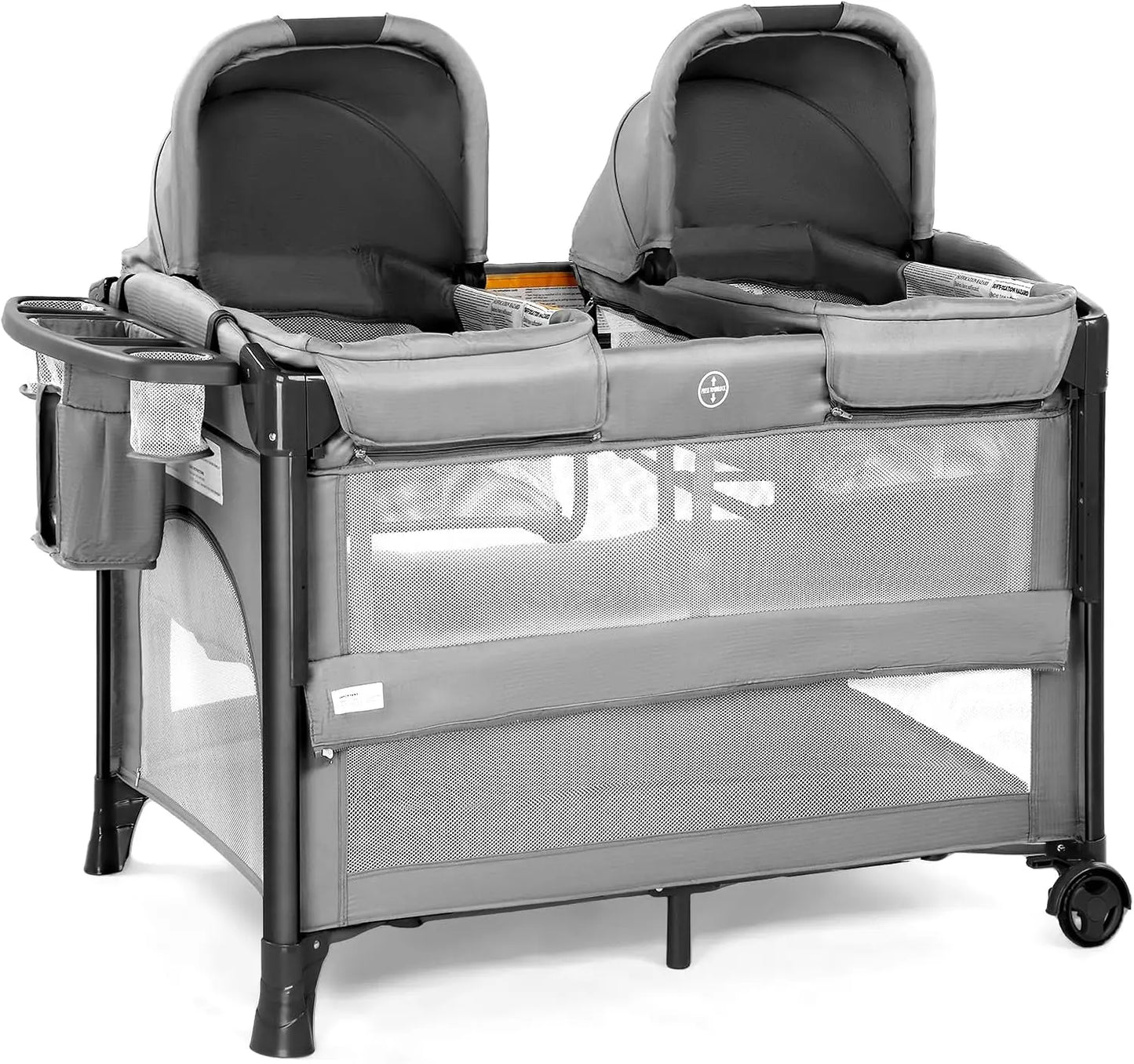 Twin Bassinet for Baby, Bedside Sleeper and Playpen