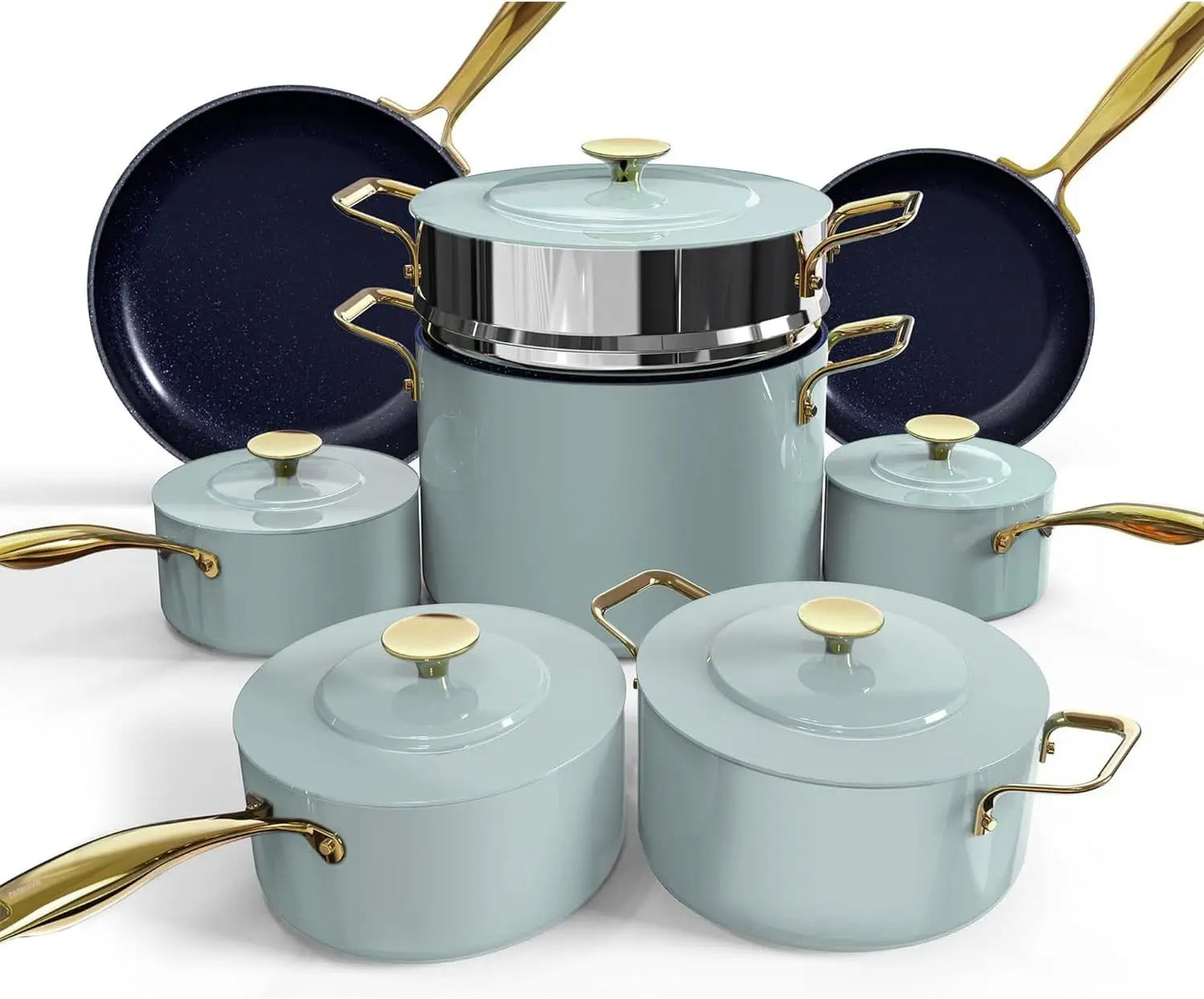 13Pc Lightweight Cookware Set, Non-Stick, Stay-Cool Handles