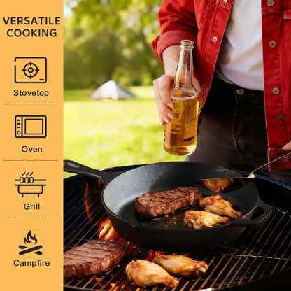 Cast Iron Skillet Seasoned Pan Cookware Set
