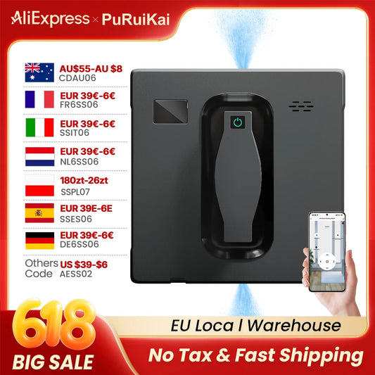 Robot Window Cleaner,Dual Water Spray