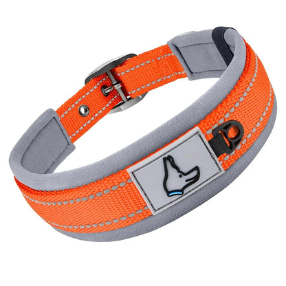 Padded Dog Collars, small Medium large, Reflective