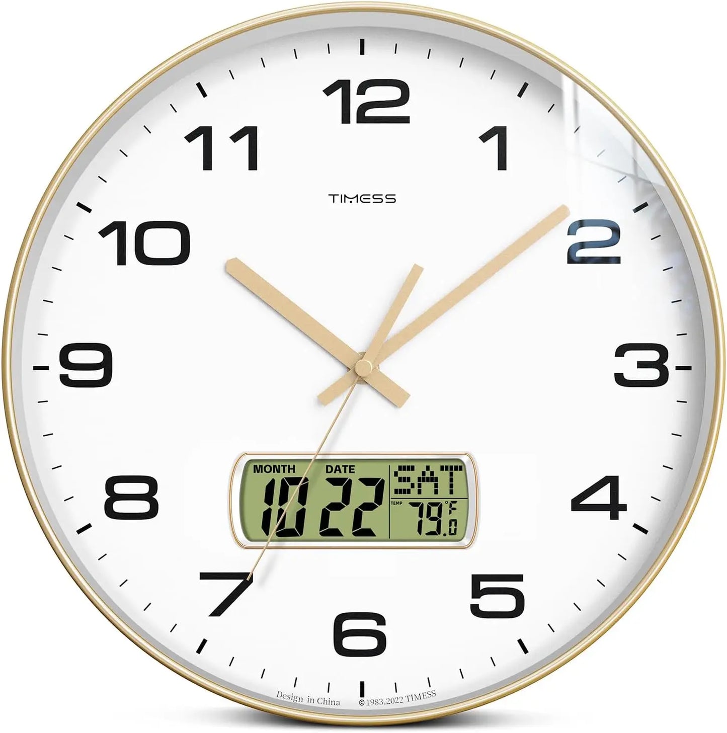 Calendar Wall Clock,3 Sizes 4 Colors