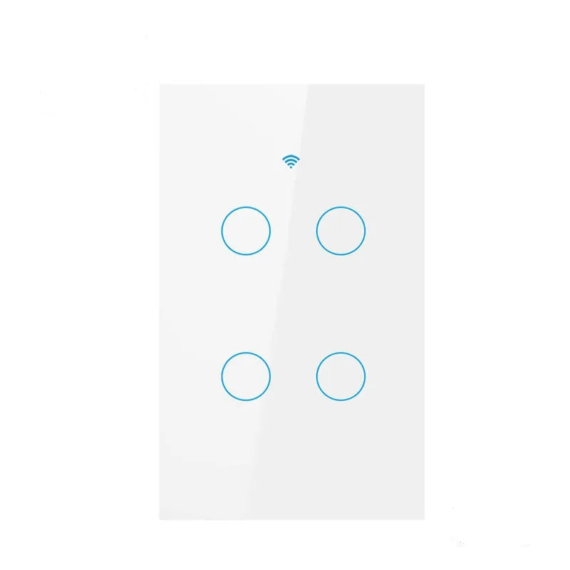 Tuya Smart Switches US Neutral Wire/No Neutral Wire Required 1/2/3/4 Gang Light WiFi Touch Switch Work with Alexa Google Home