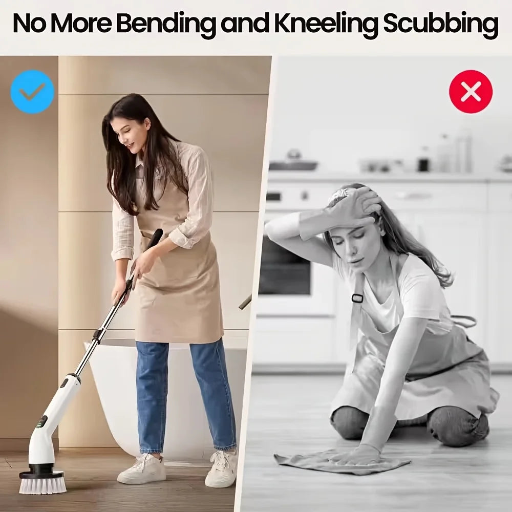 9-in-1 USB Rechargeable Electric Cleaning Brush Telescopic Handle