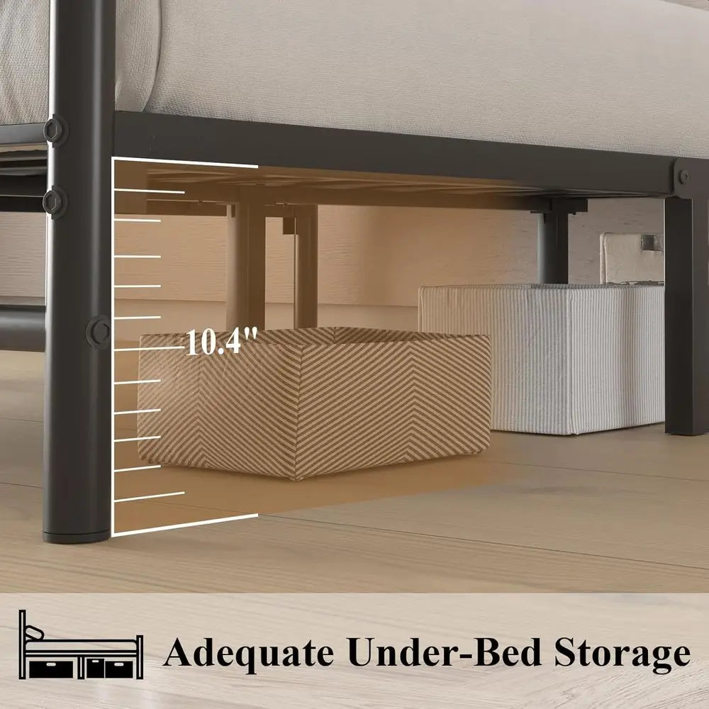 Full Metal Platform Bed. No Box Spring Required