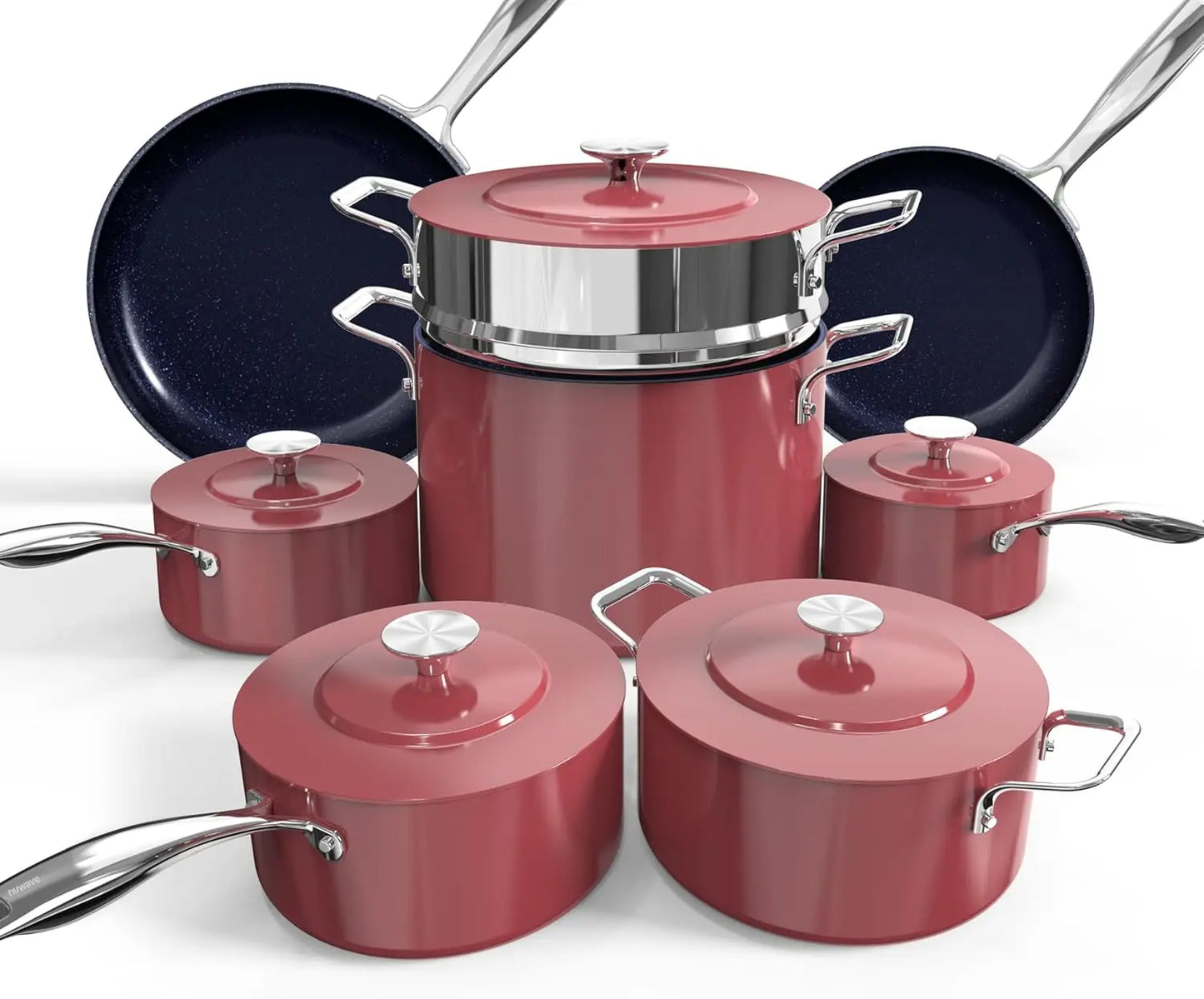 13Pc Lightweight Cookware Set, Non-Stick, Stay-Cool Handles