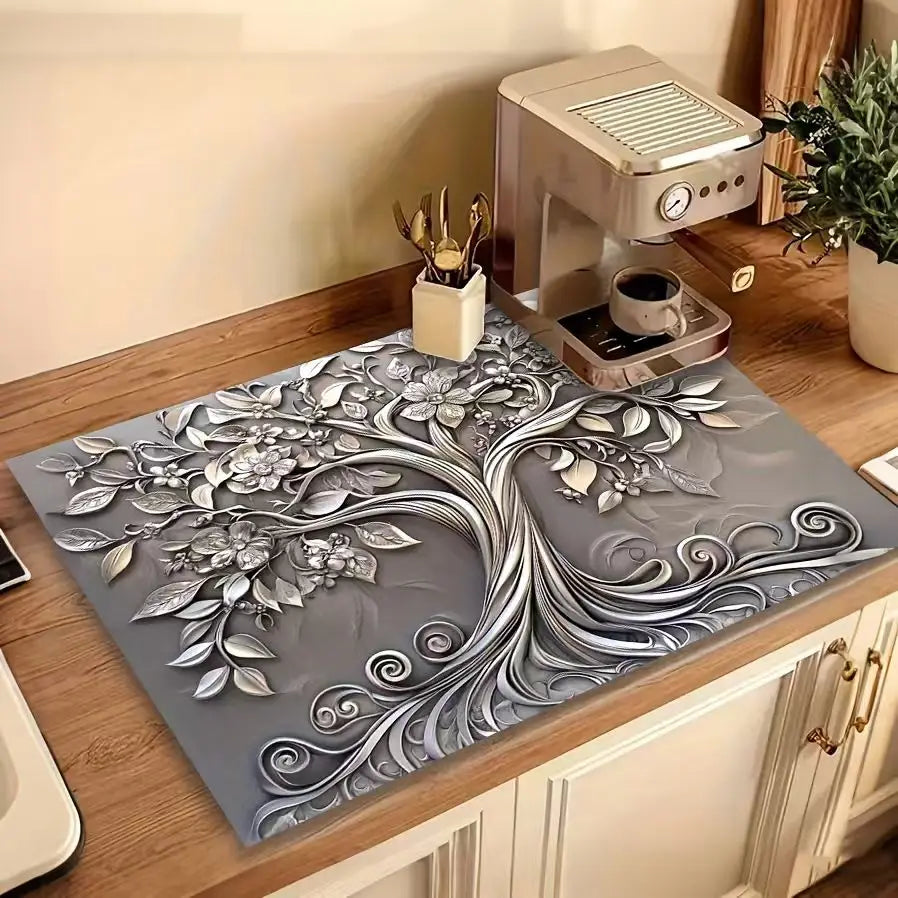 2 D Stove Cover, Tree Design, Branches Leaves,
