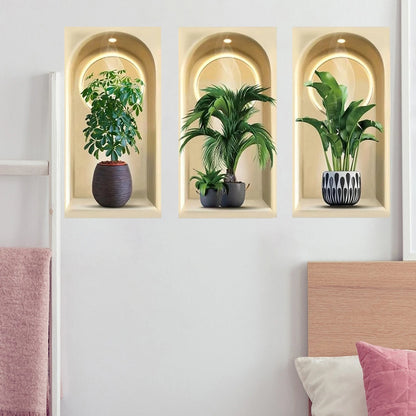 Jungle Theme Wall Decal Set 3D Plants
