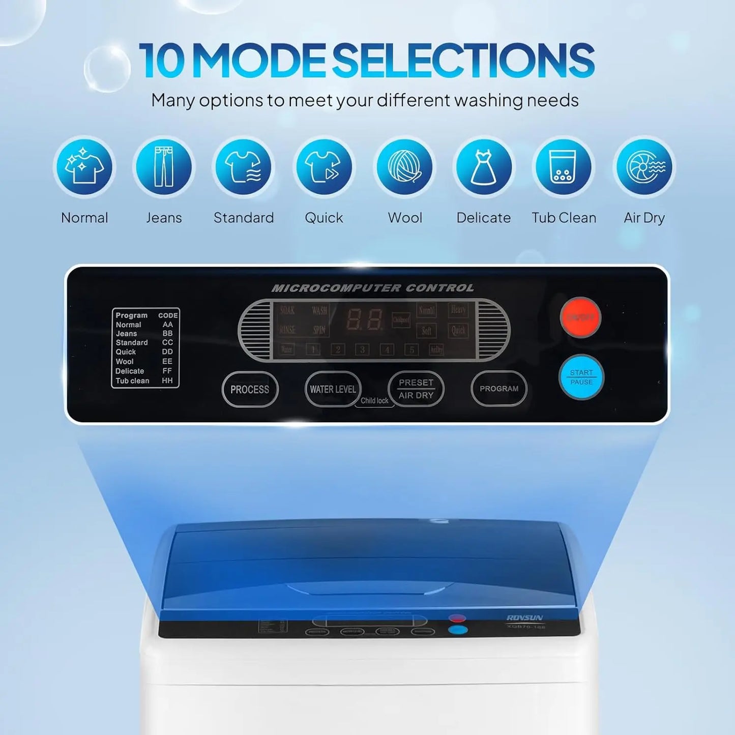 25LBS Portable Washing Machine, Full-Automatic Electric