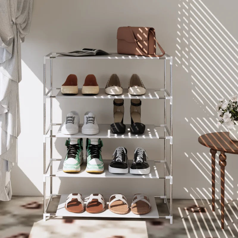Space-saving, Multi-tiered Shoe Rack