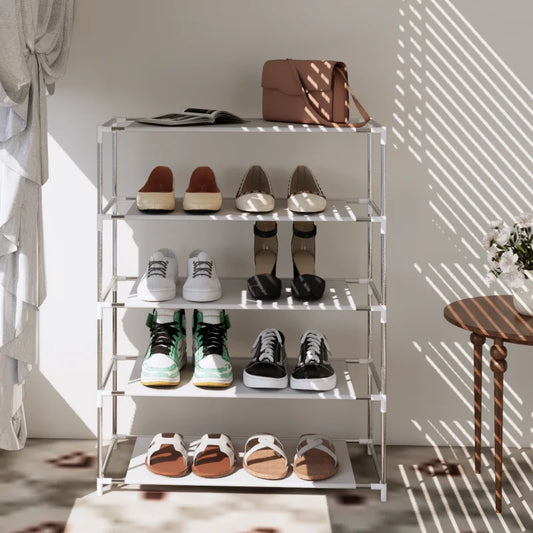 Space-saving, Multi-tiered Shoe Rack