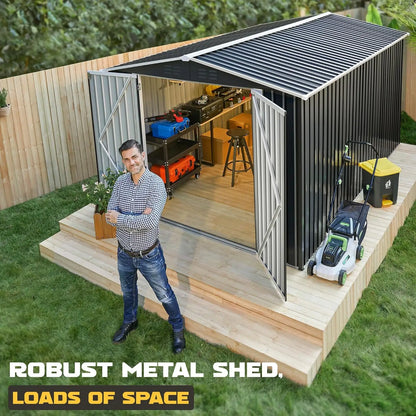 8x12FT Outdoor Metal Storage Shed Updated Frame