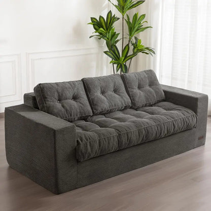 Boneless Couch with Tufted Cushion, Backrest