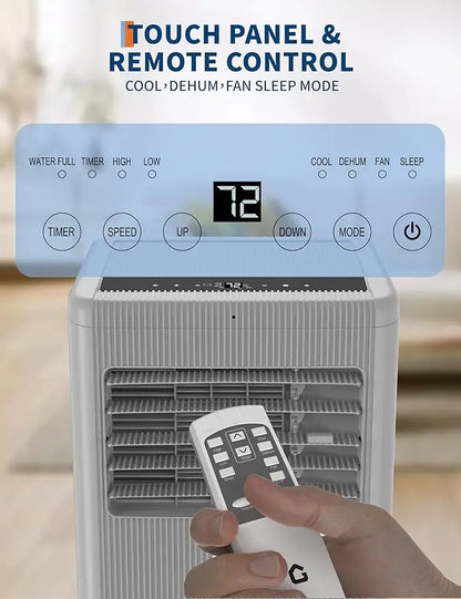 Portable Air Conditioner, Unit with Cooling, Dehumidifier, Fan