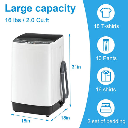 Portable, Full-Automatic Laundry Machine 10 Cycles