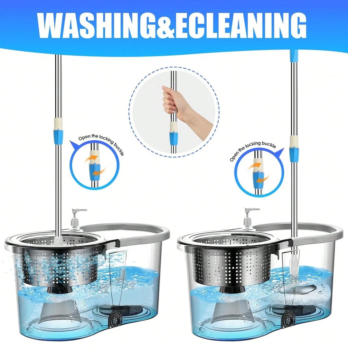Spin Mop Bucket Set with Soap Dispenser