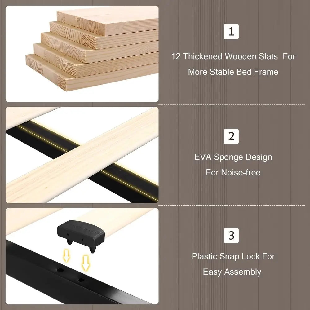 Queen Bed Frame with 4 Storage Drawers