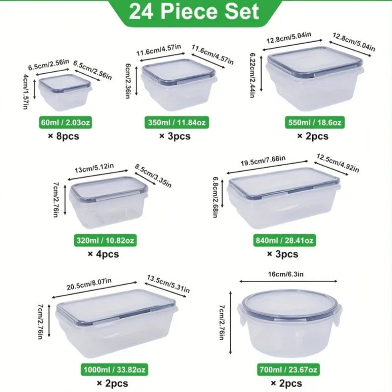 48 Food Storage 24 Airtight Containers Lids