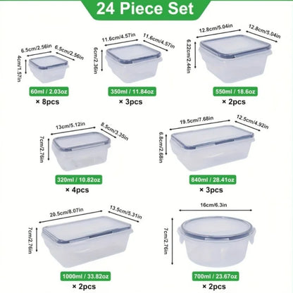 48 Food Storage 24 Airtight Containers Lids