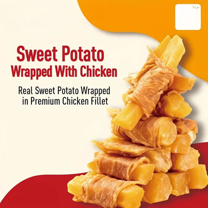 Training Treats: Chicken & Duck Wrapped Sweet Potato