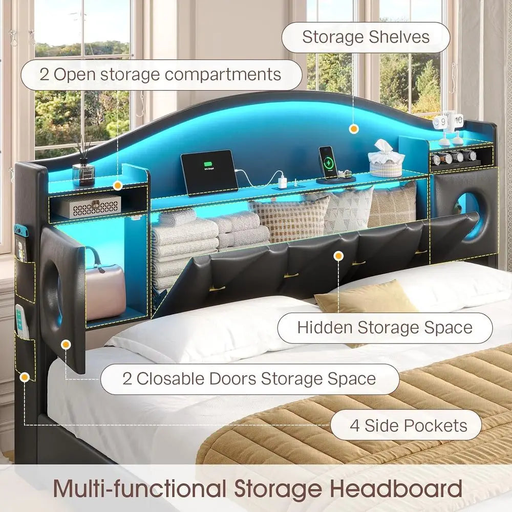 Bed e King Size with 6 Storage Drawers