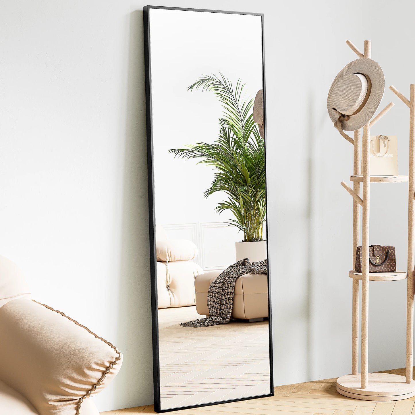 64"x21" Full Body Wall Mirror, Standing, Hanging, Leaning