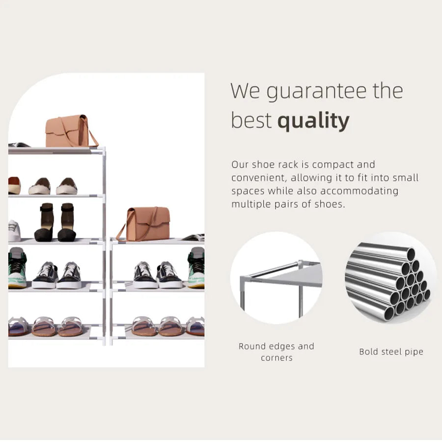Space-saving, Multi-tiered Shoe Rack