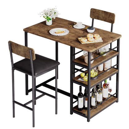 Dining Table Set with PU Cushion Chairs