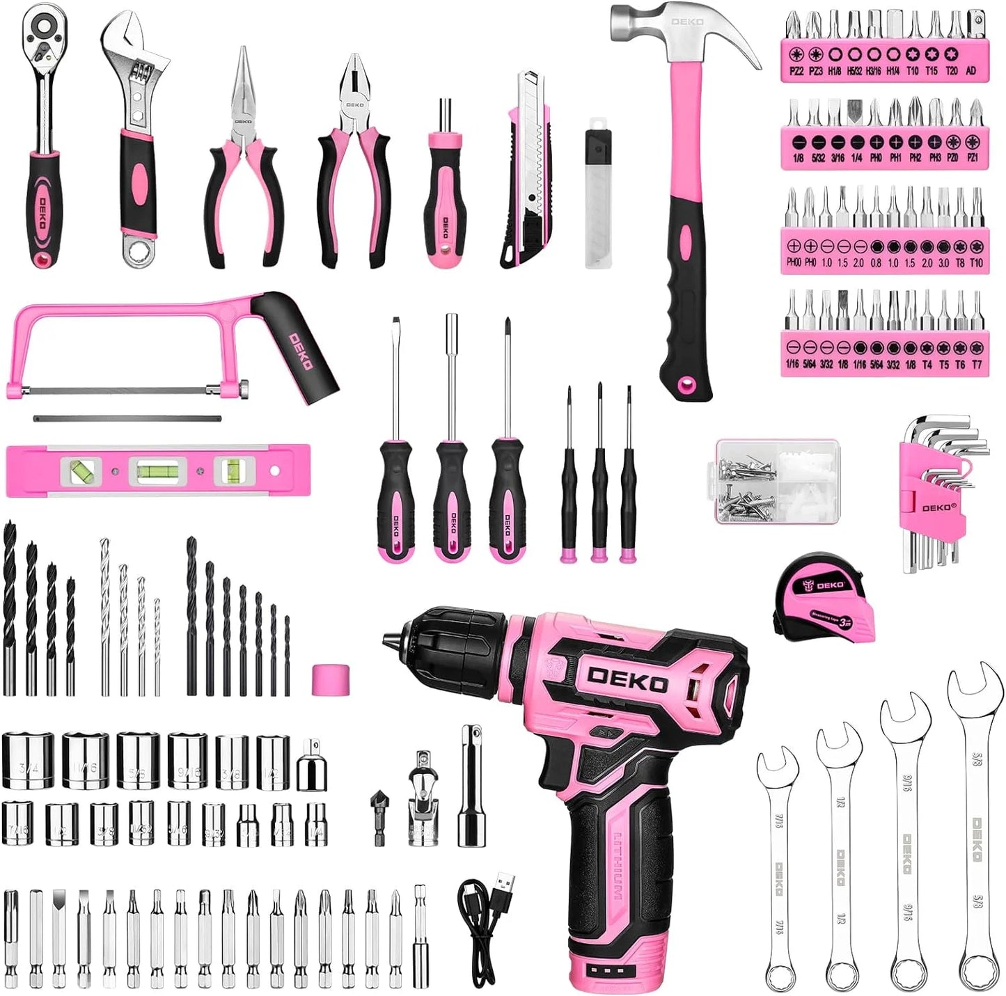 Mechanic Toolbox with 12V Power Cordless Drill