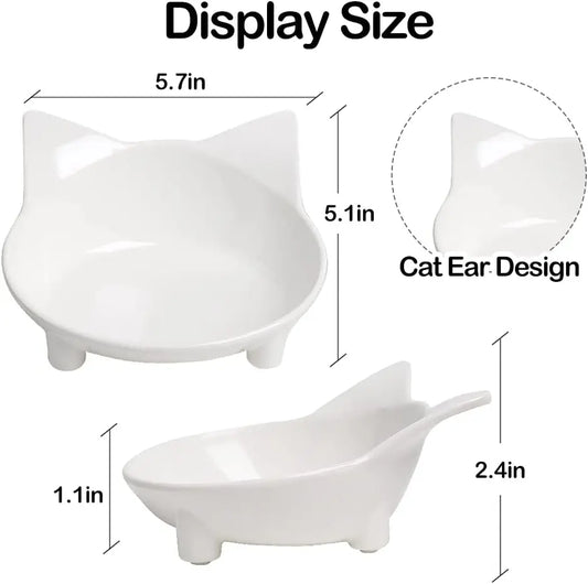 Wide Shallow Cat Food Bowl – Non-Slip