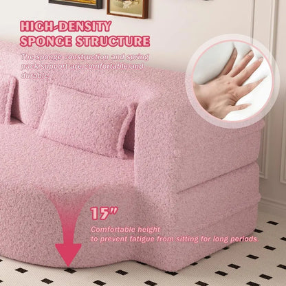 Teddy Folding, Sofa Couch Bed, Convertible, 2 Pillows