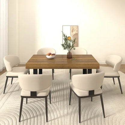 Recextendable dining table aged effect wood and black