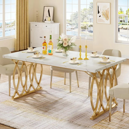 Modern Dining Table Unique Rectangular Furniture