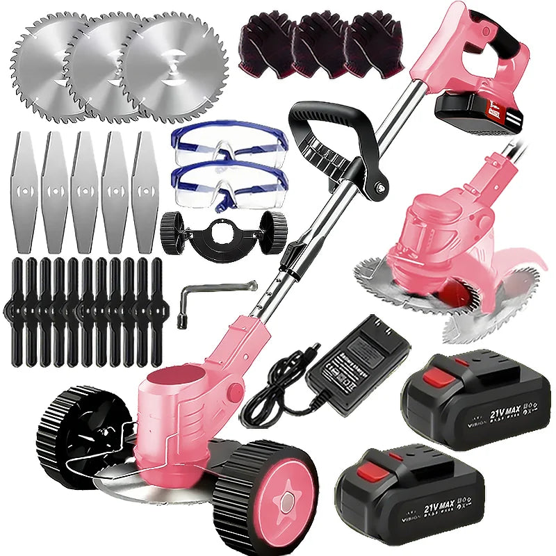 Wireless portable weed trimmer for lawn trimming