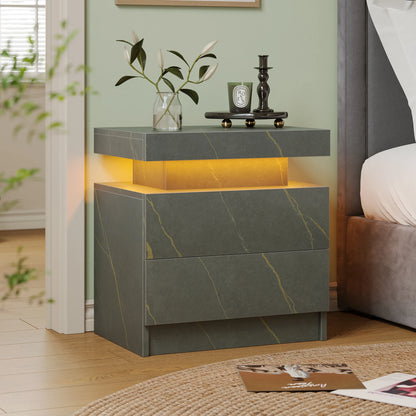 Cubehom LED Nightstands with 2 Drawers