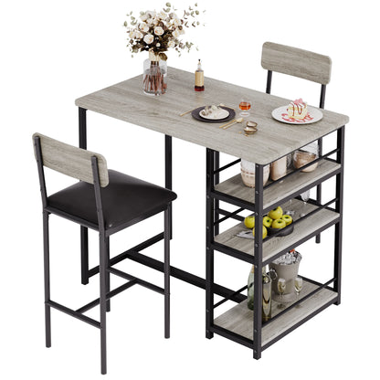 Dining Table Set with PU Cushion Chairs