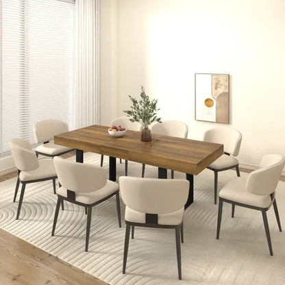 Recextendable dining table aged effect wood and black