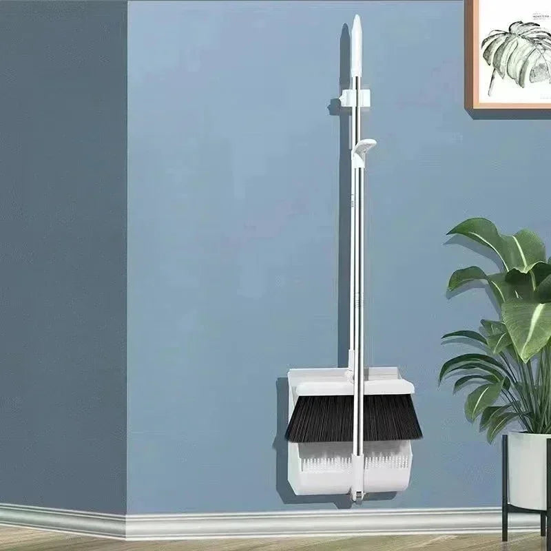 Folding Dustpan & Broom Set, Thick Teeth