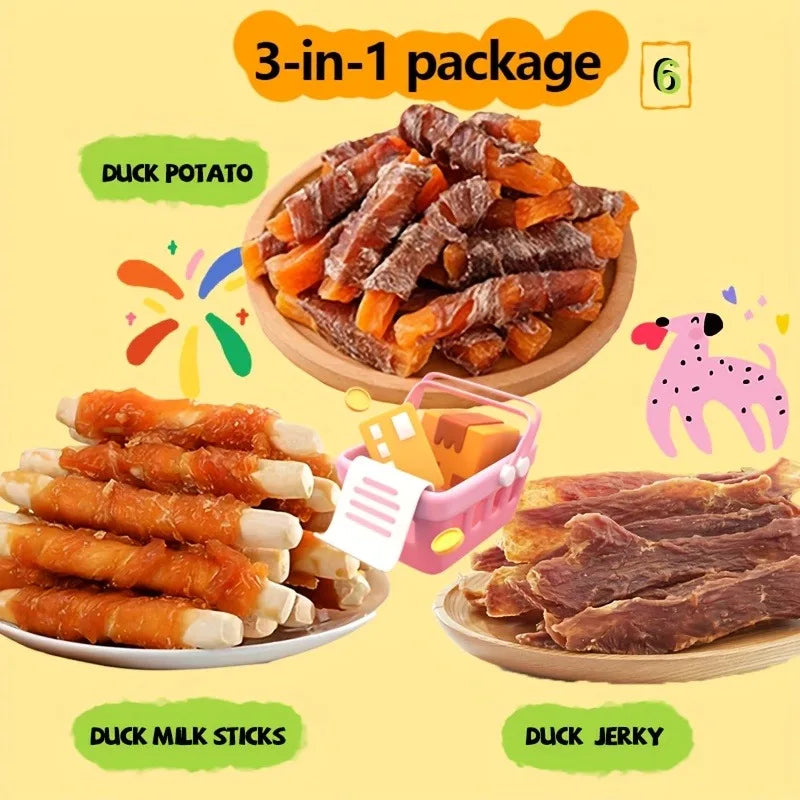 1-1.2lb Mixed Flavor Series, Cheese Duck, Chicken Jerkey