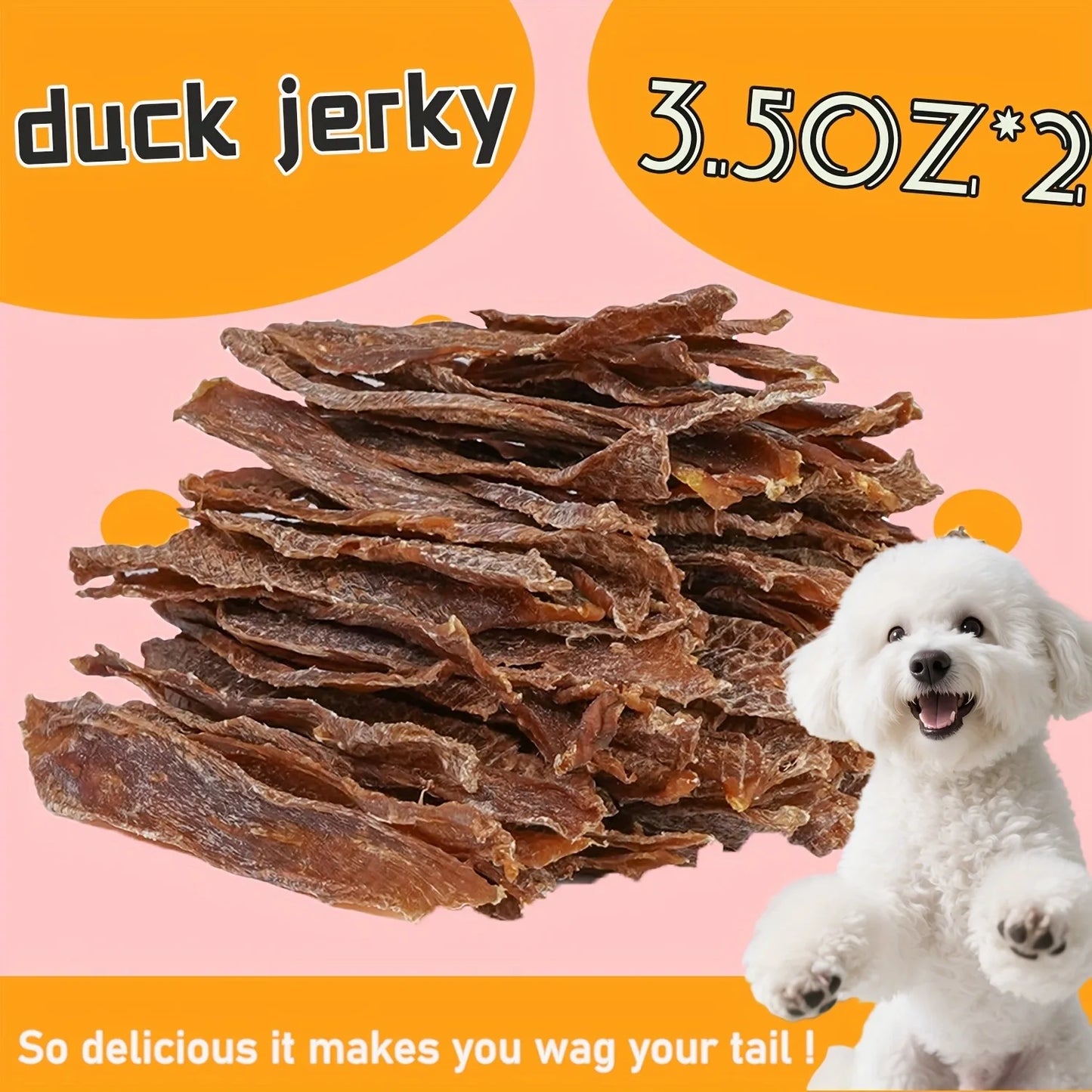 Duck Meat Jerky - Pet Teething Snack, Training Reward