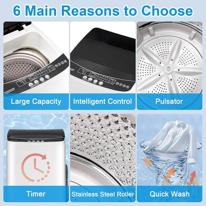 Portable, Full-Automatic Laundry Machine 10 Cycles