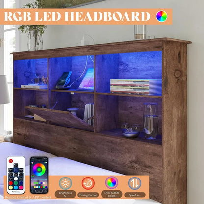 3-Piece Bedroom Set: Queen Bed Frame, 2 Nightstands