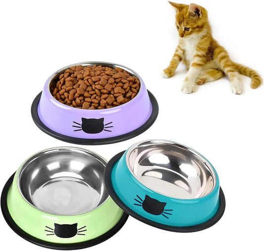 Stainless Steel Cat Dog Bowls, Set of 3