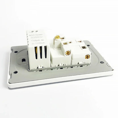 118 Series 118*75mm Tempered Glass US Thai Wall Socket Dual USB Type-C Ports Light Switch Smart Home Appliance 110V Home Office