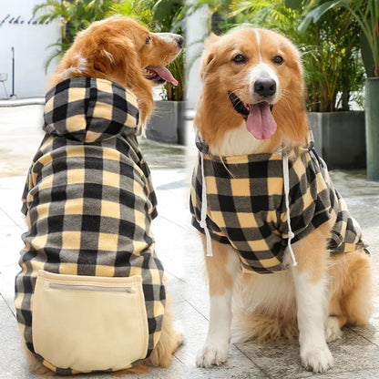 Dog Winter Coat  Pet Jacket Plaid Reversible Vest
