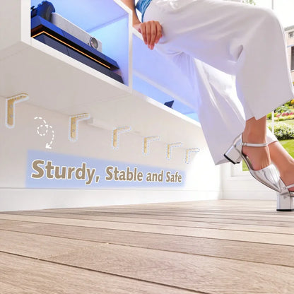 Floating TV Stand LED Lights Power Outlets