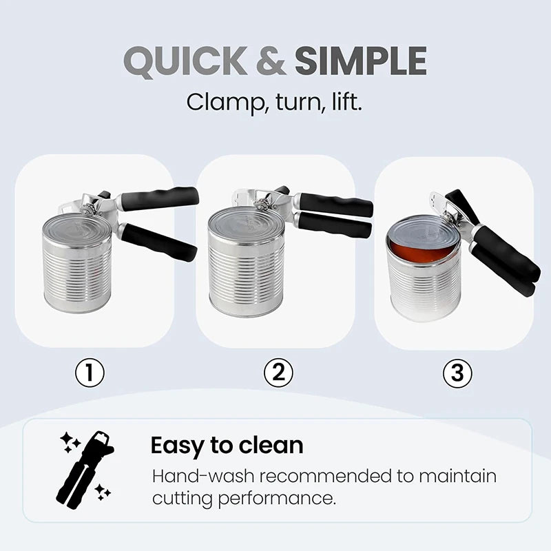 Easy-Grip Can Opener, Sharp Edges.
