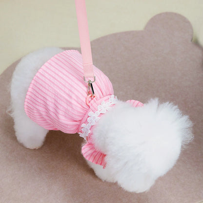 Summer Striped Princess Dress Pet Dog Clothing