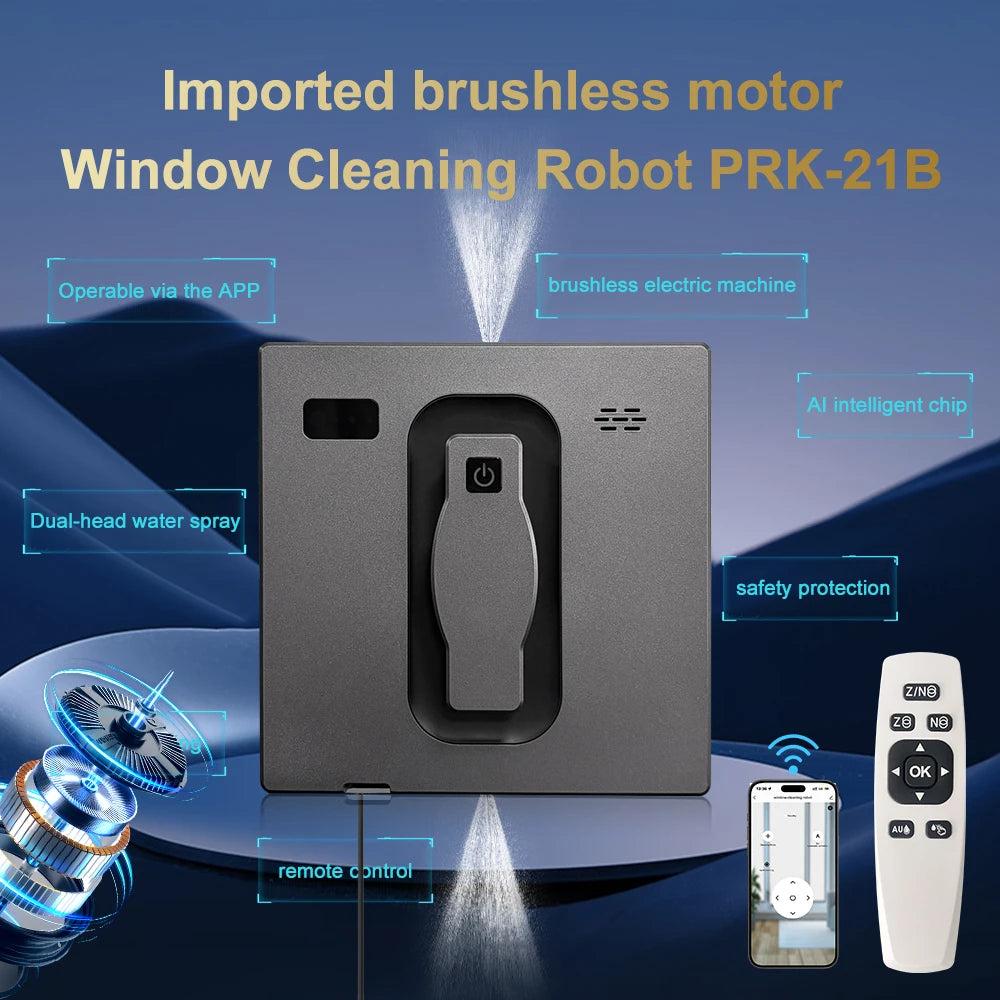 Robot Window Cleaner,Dual Water Spray